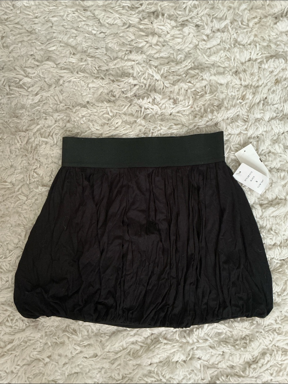 Y2K Black Bubble Hem Mini Skirt